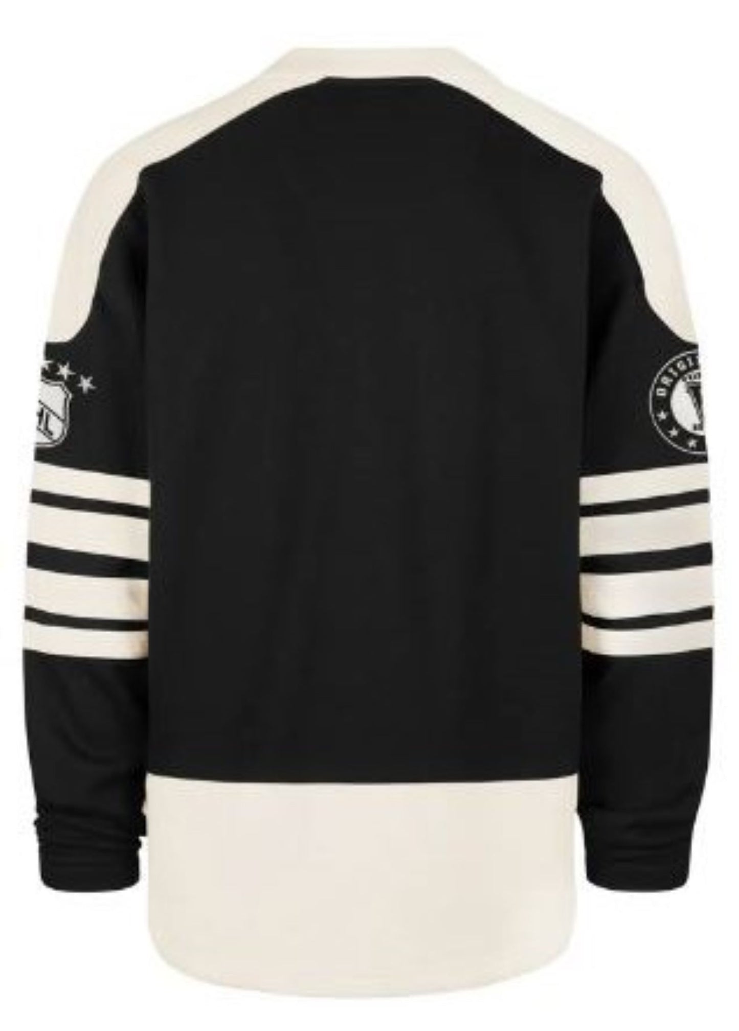 '47 NHL Boston Bruins Golden Age Sweep Check Eternal Lacer Fleece Hoodie - Black/White