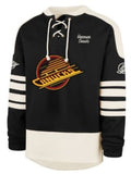 '47 NHL Vancouver Canucks Golden Age Sweep Check Eternal Lacer Fleece Hoodie - Black/White