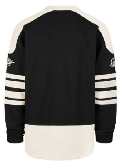 '47 NHL Vancouver Canucks Golden Age Sweep Check Eternal Lacer Fleece Hoodie - Black/White