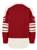 '47 NHL Calgary Flames Golden Age Sweep Check Eternal Lacer Fleece Hoodie - Red/White