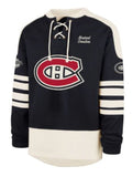 '47 NHL Montreal Canadiens Golden Age Sweep Check Eternal Lacer Fleece Hoodie - Navy/White