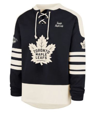 '47 NHL Toronto Maple Leafs Golden Age Sweep Check Eternal Lacer Fleece Hoodie - Navy/White
