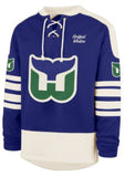 '47 NHL Hartford Whalers Golden Age Sweep Check Eternal Lacer Fleece Hoodie - Blue/White
