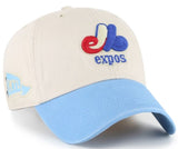 47 MLB Montreal Expos Grand Stand Clean Up Adjustable Hat - Cream/Blue