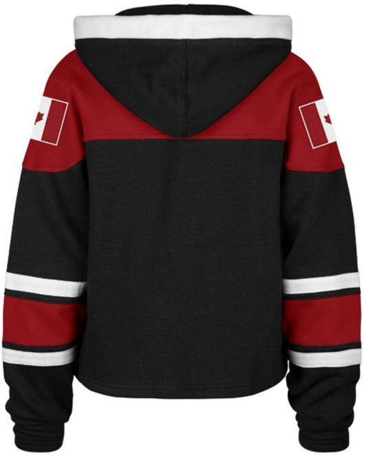 '47 Hockey Canada Women's Cropped Superior Lace Hoodie - Black