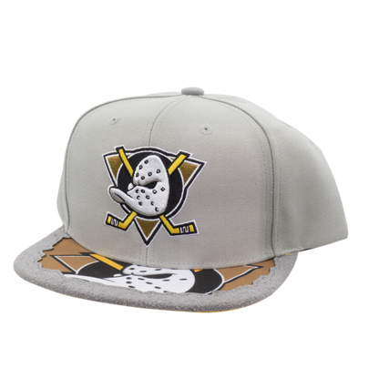 Men's Mitchell & Ness Gray Anaheim Ducks Munch Time Snapback Hat