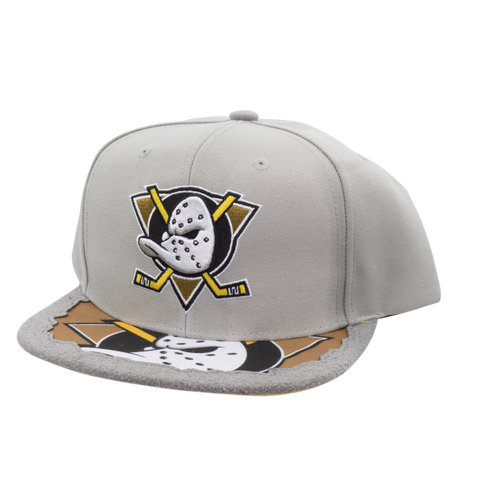 Men's Mitchell & Ness Gray Anaheim Ducks Munch Time Snapback Hat