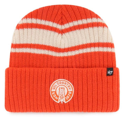 47 NHL Edmonton Oilers Harbor Stripe Cuff Knit Beanie - Orange/White