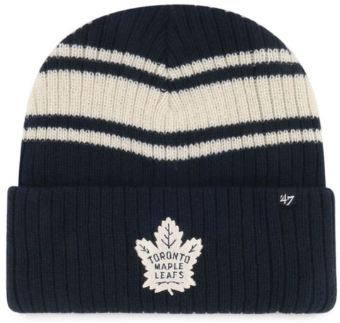 47 NHL Toronto Maple Leafs Harbor Stripe Cuff Knit Beanie - Navy/White