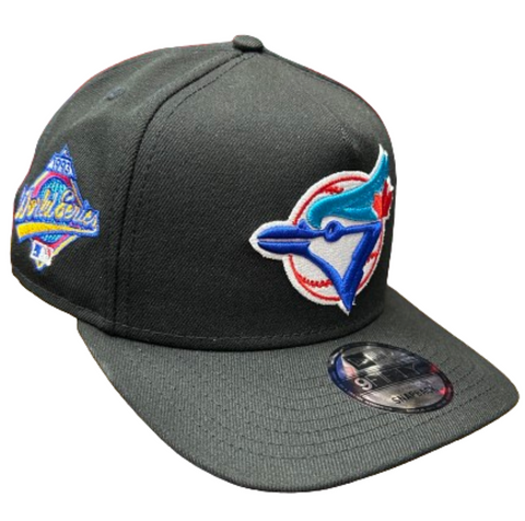 New Era MLB Toronto Blue Jays A-Frame 1993 World Series Sidepatch 9FIFTY Adjustable Snapback Hat - Black