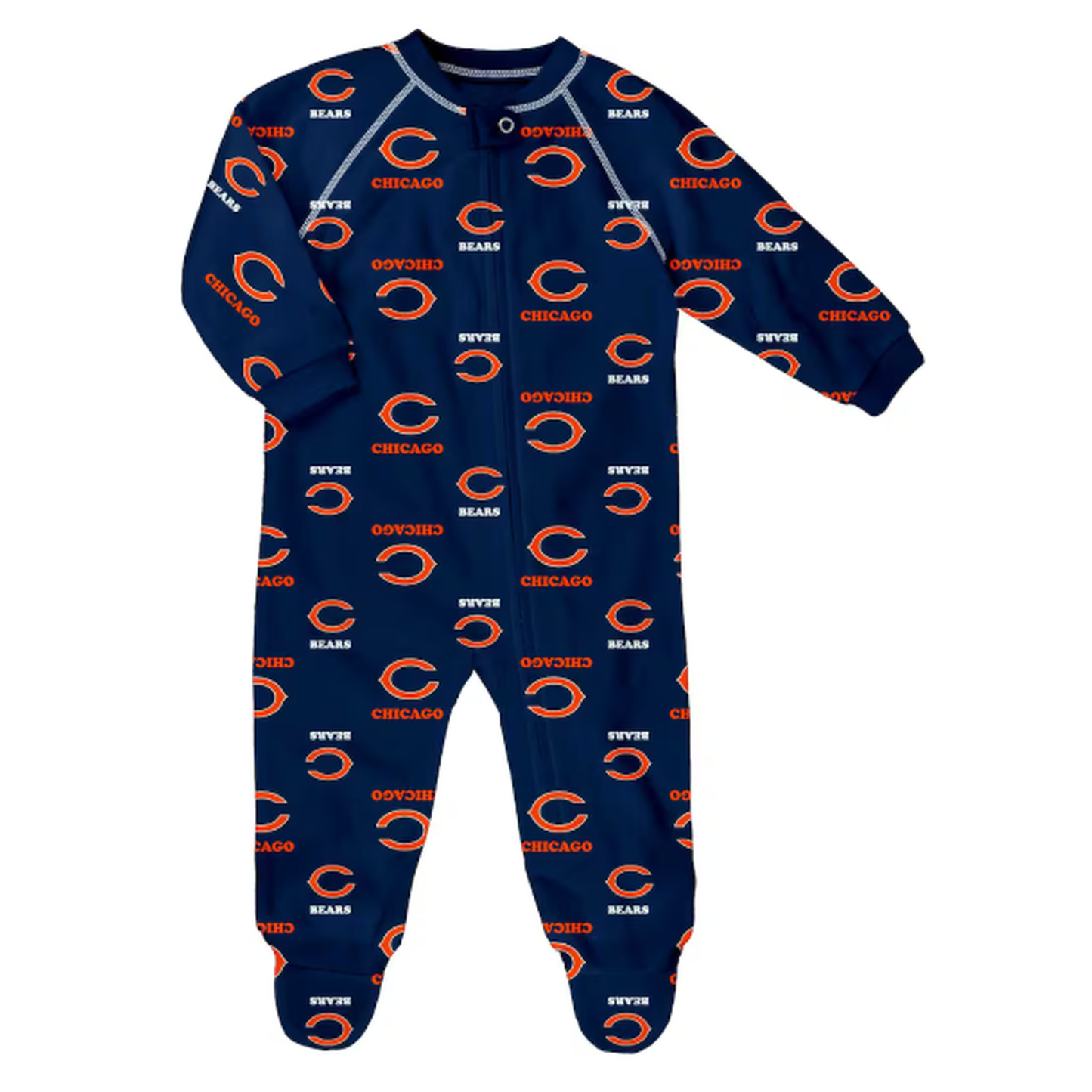 Outerstuff Infant NFL Football Allover Print Raglan Full-Zip Sleepers