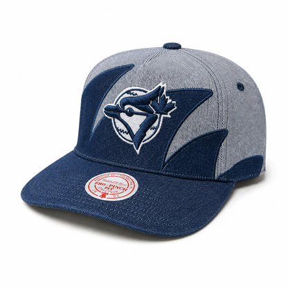 Mitchell & Ness MLB Toronto Blue Jays Denim Snapback Hat - Blue/Grey