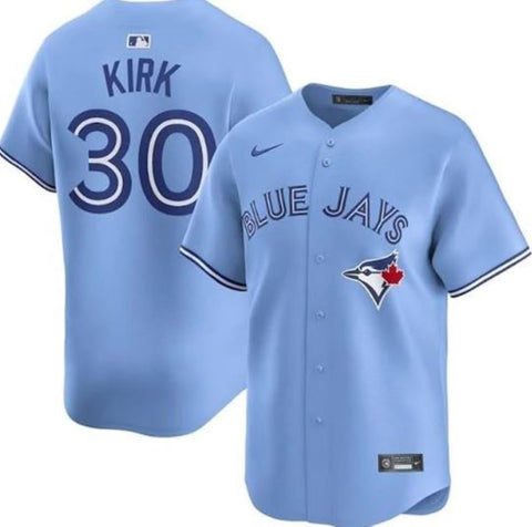 Nike Mens MLB Toronto Blue Jays Alejandro Kirk Alternate Limited Heat-Applied Twill Jersey - Powder Blue