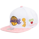 Men's Mitchell & Ness Los Angeles Lakers Snapback Hat - White/Pink