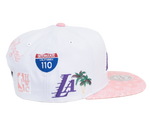 Men's Mitchell & Ness Los Angeles Lakers Snapback Hat - White/Pink