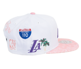 Men's Mitchell & Ness Los Angeles Lakers Snapback Hat - White/Pink