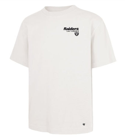 '47 NFL Las Vegas Raiders Men's Lateral Foundation Sandstone Tee - White