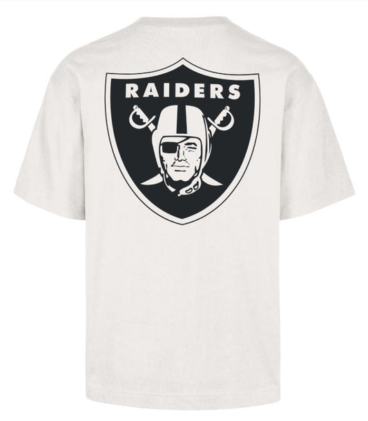 '47 NFL Las Vegas Raiders Men's Lateral Foundation Sandstone Tee - White