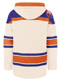 '47 NHL Edmonton Oilers Lacer Hoodie - Off White/Orange/Blue