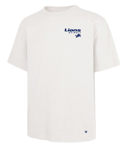 '47 NFL Detroit Lions Men's Lateral Foundation Sandstone Tee - White