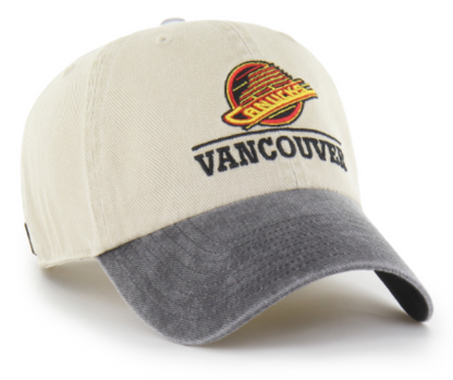 '47 NHL Vancouver Canucks Logo Line TT Clean Up Adjustable Cap - Tan/Black