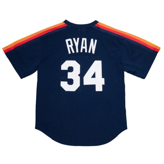 Men's Nolan Ryan Navy Houston Astros Cooperstown Collection Authentic Pullover Jersey