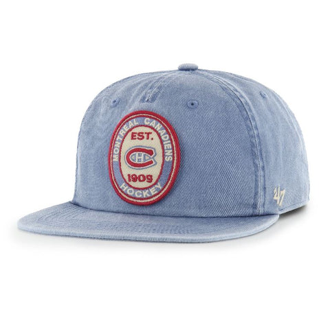 '47 NHL Montreal Canadiens Boot Path Captain RF Adjustable Snapback Hat - Blue