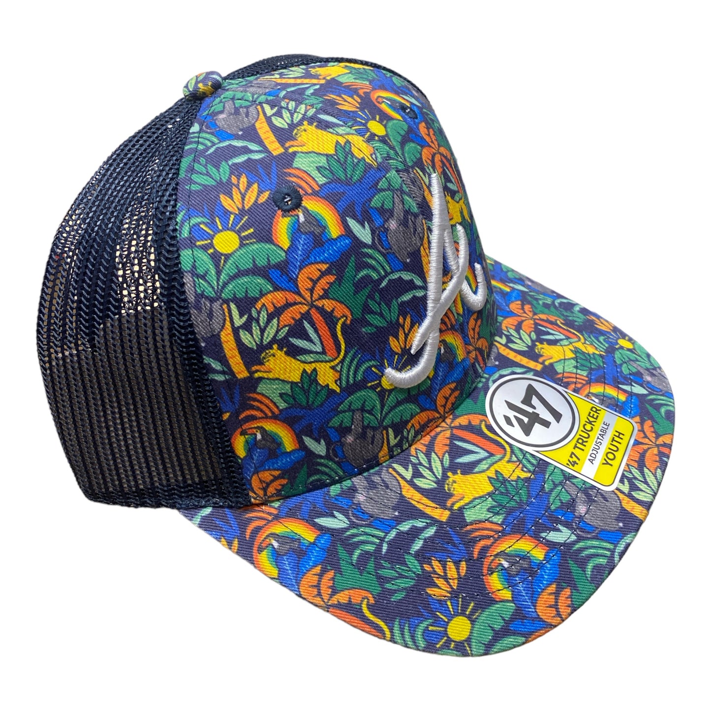 Youth Atlanta Braves '47 Trucker Navy Floral Adjustable Snapback Cap