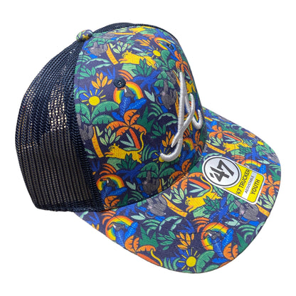 Youth Atlanta Braves '47 Trucker Navy Floral Adjustable Snapback Cap