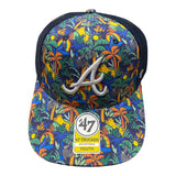 Youth Atlanta Braves '47 Trucker Navy Floral Adjustable Snapback Cap