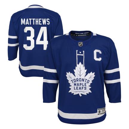 Toronto Maple Leafs Auston Matthews Captain Kids Blue Home Premier Player Jersey - Size 4/7