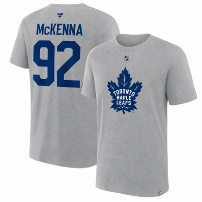 Fanatics NHL Toronto Maple Leafs Gavin McKenna #92 Player Name & Number Tee -  Grey