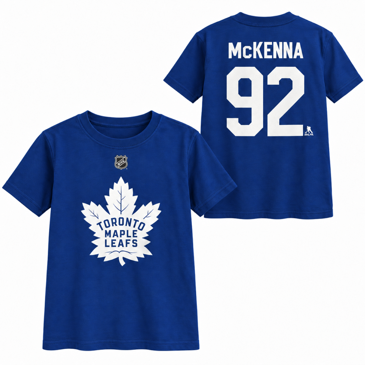 Fanatics NHL Kids Toronto Maple Leafs Gavin McKenna #92 Player Name & Number Tee -  Royal Blue
