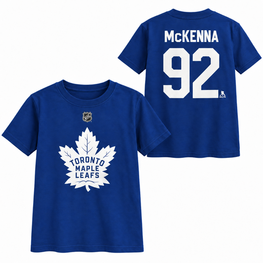 Fanatics NHL Kids Toronto Maple Leafs Gavin McKenna #92 Player Name & Number Tee -  Royal Blue