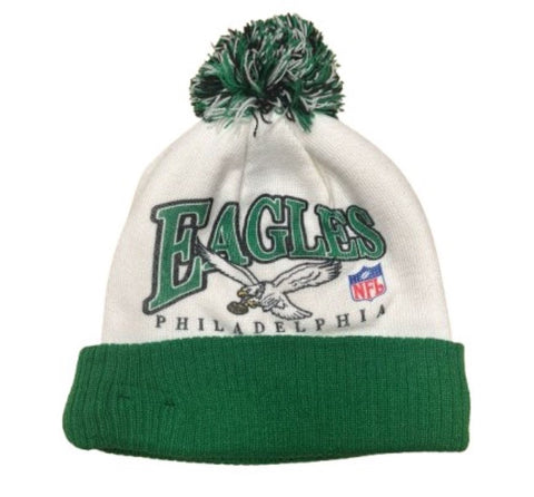 Men's New Era Philadelphia Eagles Spirit Cuffed Knit Pom Beanie - White/Green