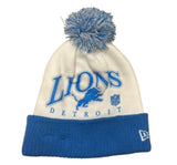 Men's New Era Detroit Lions Spirit Cuffed Knit Pom Beanie - White/Blue
