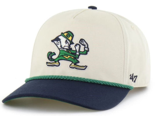 '47 NCAA Notre Dame Fighting Irish Natural Rope TT Hitch Adjustable Snapback Hat - Beige/Navy