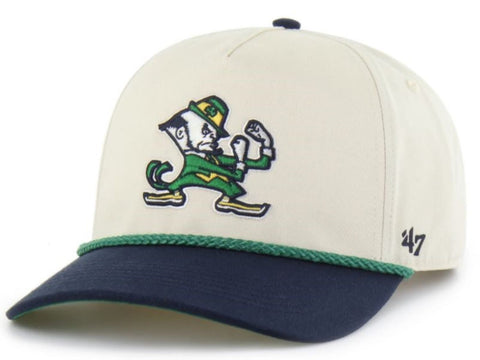 '47 NCAA Notre Dame Fighting Irish Natural Rope TT Hitch Adjustable Snapback Hat - Beige/Navy