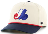 '47 MLB Montreal Expos Natural Rope TT Hitch Adjustable Snapback Hat - Beige/Navy