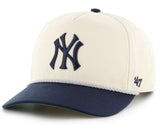 '47 MLB New York Yankees Natural Rope TT Hitch Adjustable Snapback Hat - Beige/Navy