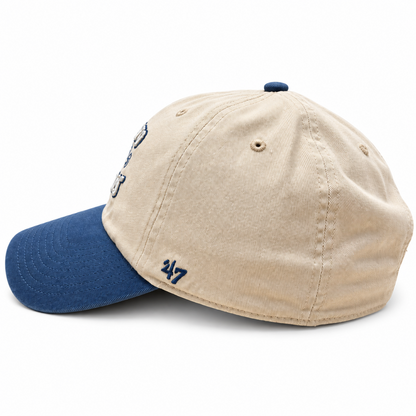 '47 NBA Toronto Huskies Natural Two Tone Clean Up Adjustable Hat - Natural/Blue