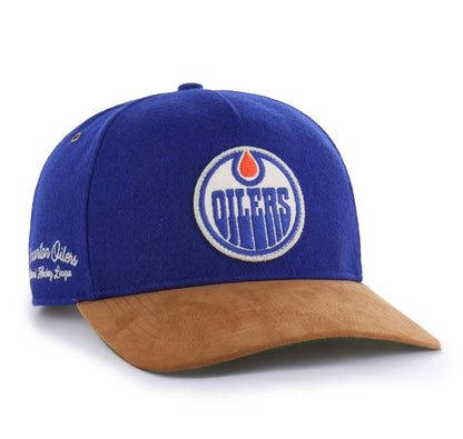 '47 NHL Edmonton Oilers Golden Age TT Hitch Snapback Hat - Blue