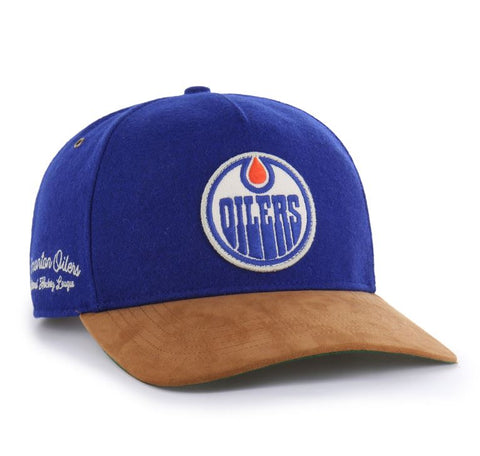 '47 NHL Edmonton Oilers Golden Age TT Hitch Snapback Hat - Blue