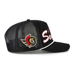 '47 NHL Ottawa Senators Double Header Rope Mesh Adjustable Snapback Hat - Black