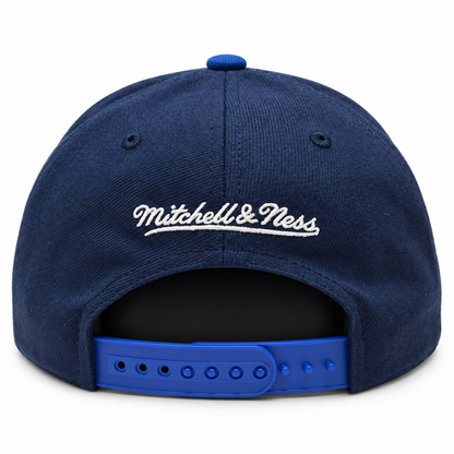 Mitchell & Ness MLB Toronto Blue Jays Team Wordmark Side Pro Pinch Fit Snapback Hat - Navy/Royal