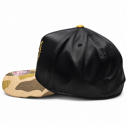 Mitchell & Ness MLB Toronto Blue Jays Camo Satin Pro Pinch Snapback Hat - Black/Camo