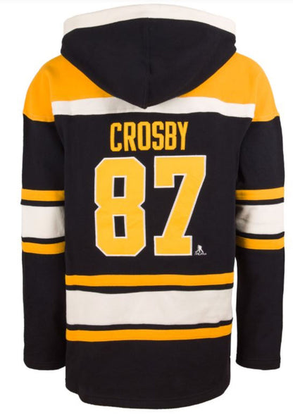 '47 NHL Pittsburgh Penguins Sidney Crosby Captain Patch Player Lacer Hoodie - Black/Yellow