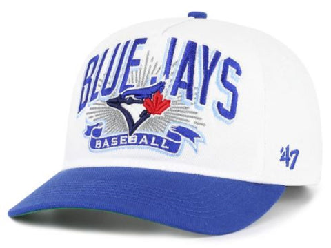 '47 MLB Toronto Blue Jays Prime Play Hitch Adjustable Snapback Hat - White/Blue