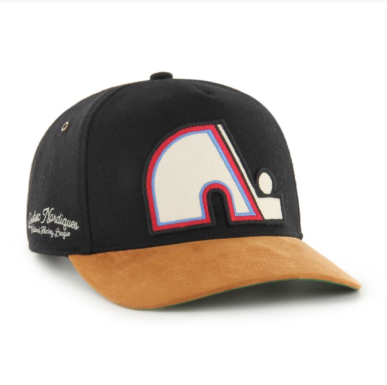 47 NHL Quebec Nordiques Golden Age TT Hitch Snapback Hat - Black