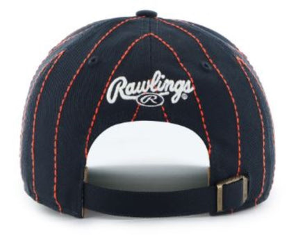 '47 MLB Detroit Tigers Rawlings Pinstripe Clean Up Adjustable Snapback Hat - Black/Orange